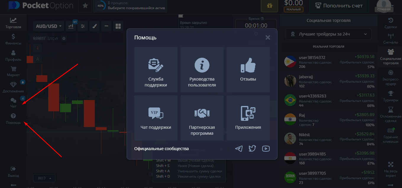 Обзор Pocket Option - Клиентская поддержка